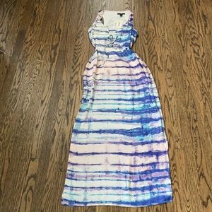 Forever 21 Tie Dye Maxi Dress (Cream/Purple/Pink)